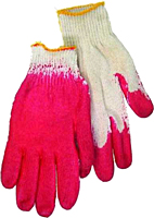 Cotton Glove With Red Plastic Dipped 22CM Bulk 10 Pair