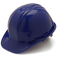 Pyramex 4 Point Hardhat with Ratchet Suspension- Blue